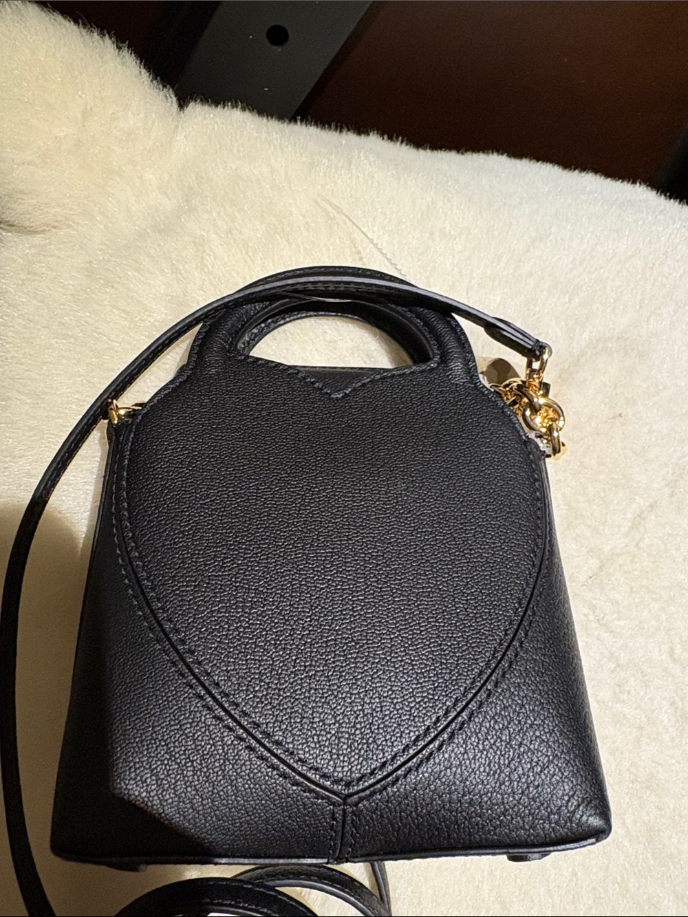 Tiffani and Co black leather mini bag removable strap - cutest designer bag- New - Picture 5 of 16